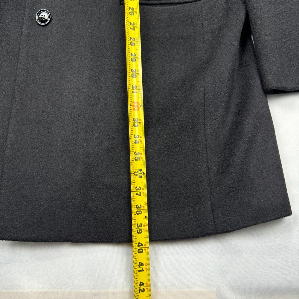 Veno Giovanni Wool Top Coat Black Size 2XL 48 Mens 3/4 Length Overcoat Jacket - Picture 12 of 14